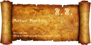 Matuz Martin névjegykártya