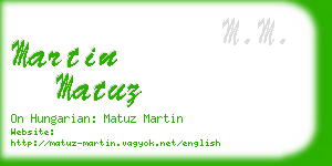 martin matuz business card